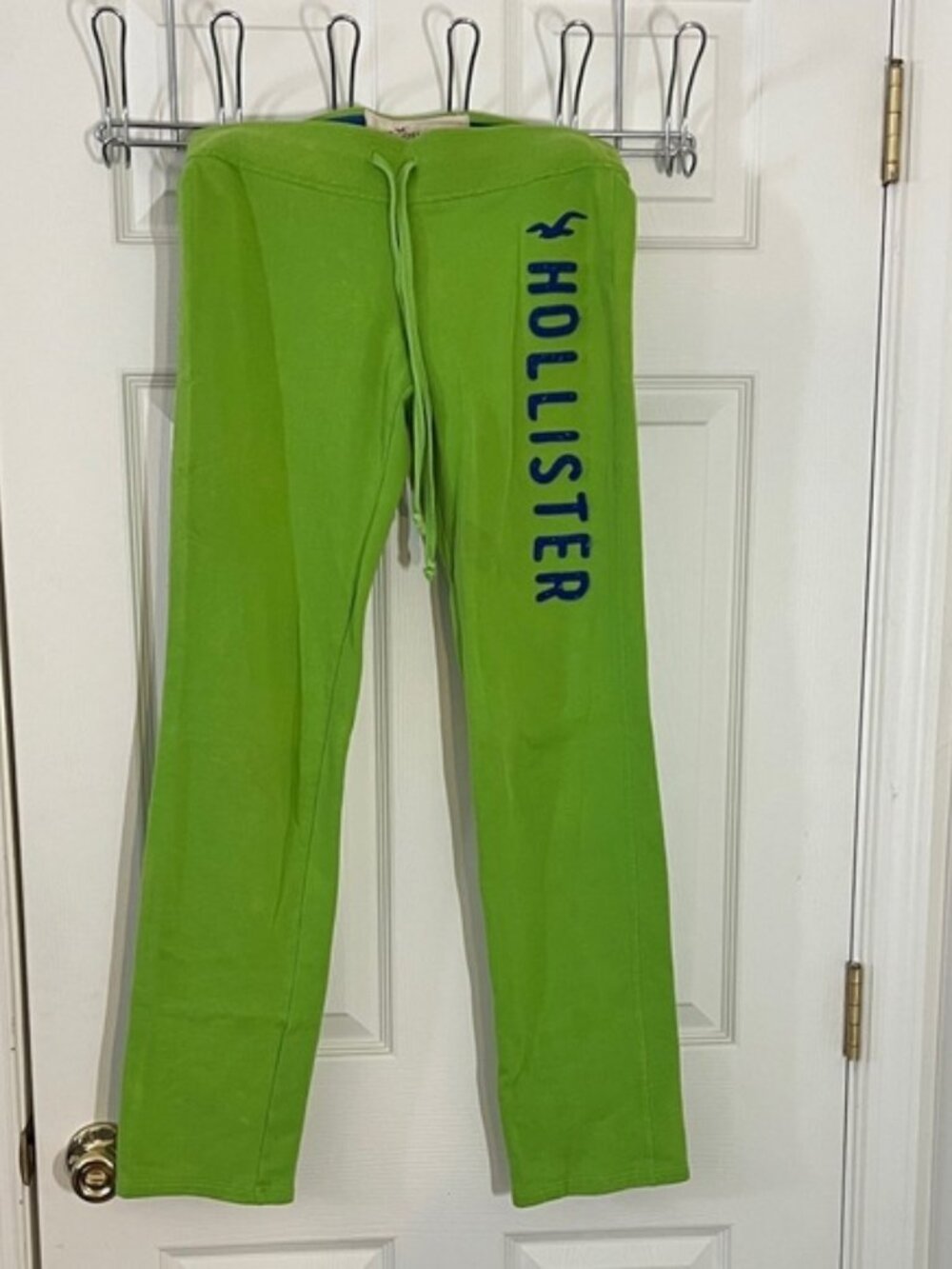 Hollister Lime Green Spell-Out Sweatpants - Size Small - Y2K Style Joggers